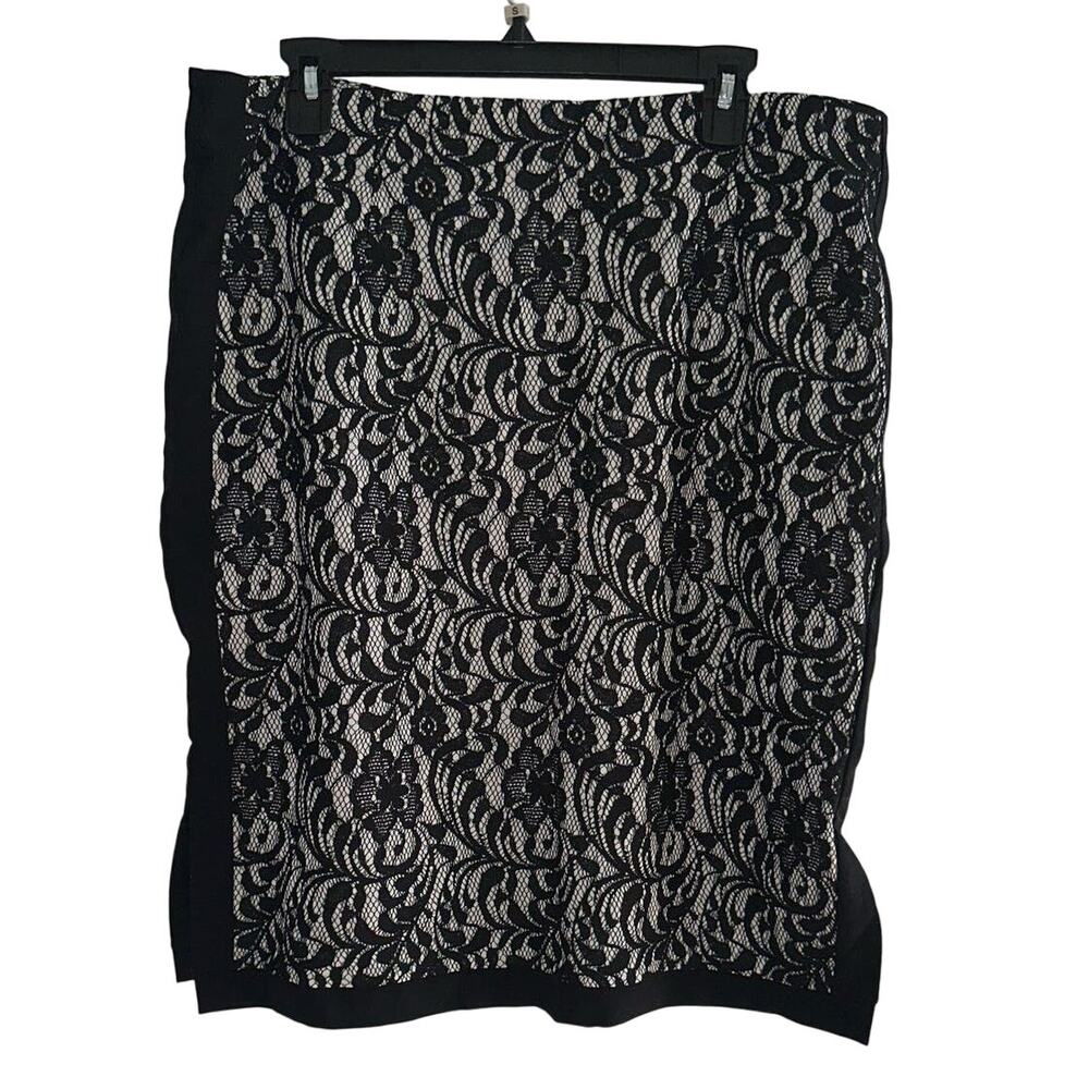 Career Goth Whimsygoth Black White Lace Plus Size Pencil Skirt Size 16 Special